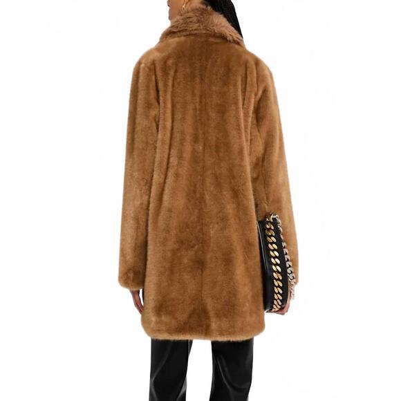 NEW A.L.C. nina faux fur coat in tan - Picture 3 of 6